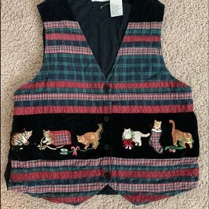 Lise J. Vintage Woman Christmas vest, embroidered